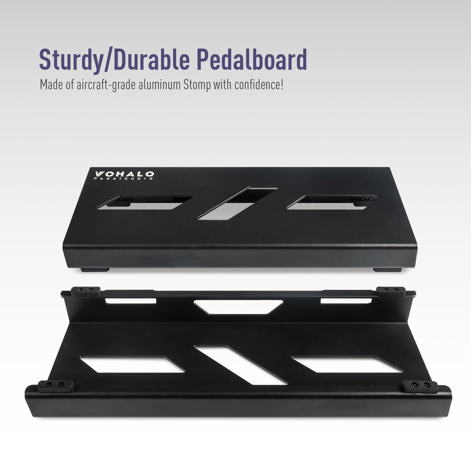 VOHALO Mini Guitar Pedal Board 14'' Guitar Effects Compact Small Pedalboard with Pedals Mountain Tape, Cable Tie & Patch Cables,