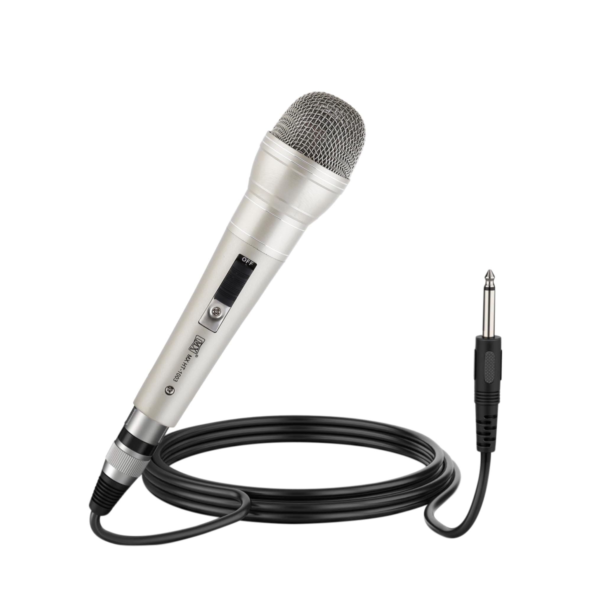 Mx Wired Dynamic Microphone With 6.3Mm Jack Professional Cardioid Vocal Mic For Karaoke Pa System Dj Church Events Handheld Wire