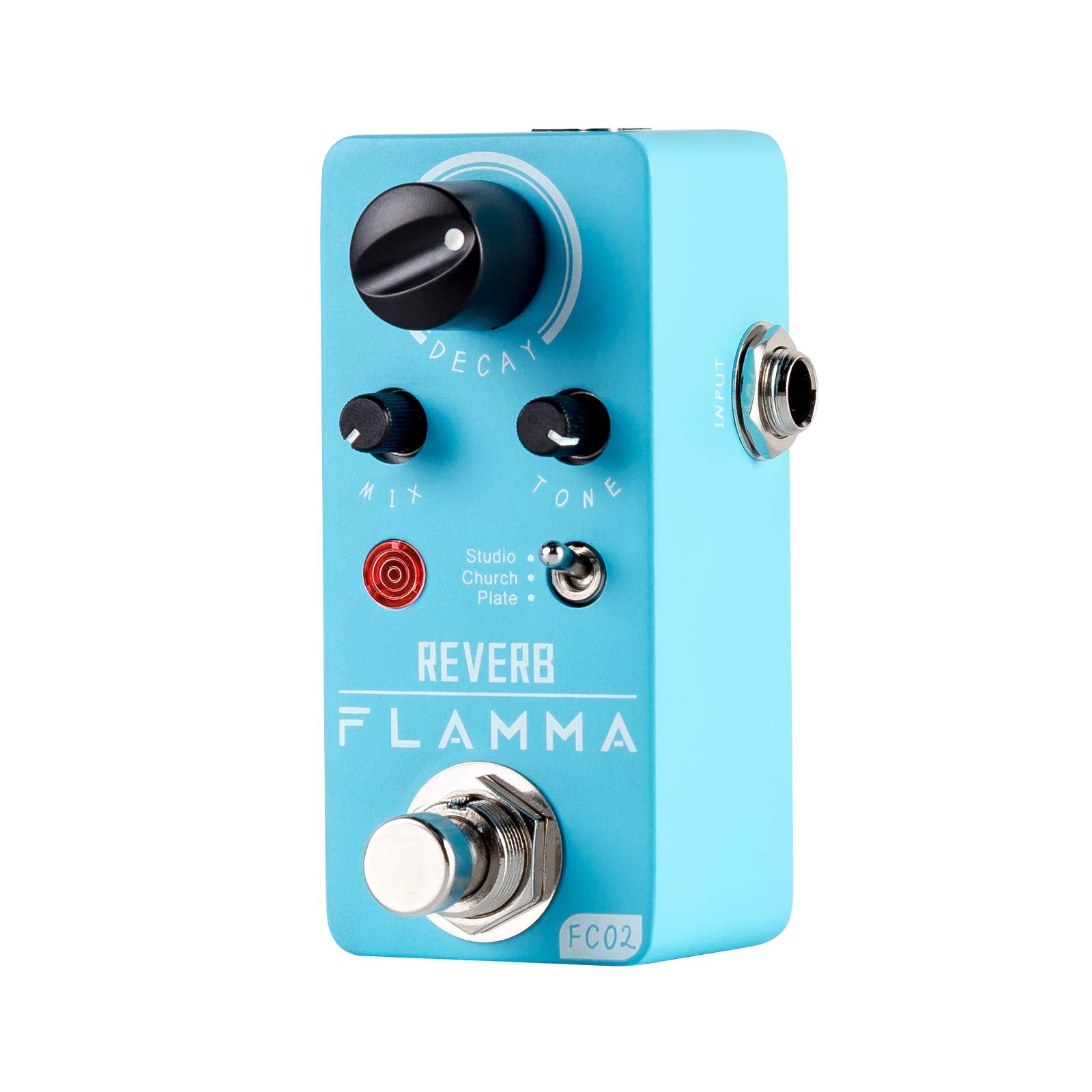 Flamma Fc02 Mini Reverb Pedal Digital Guitar Pedal With 3 Reverb Effects Church Plate Studio True Bypass