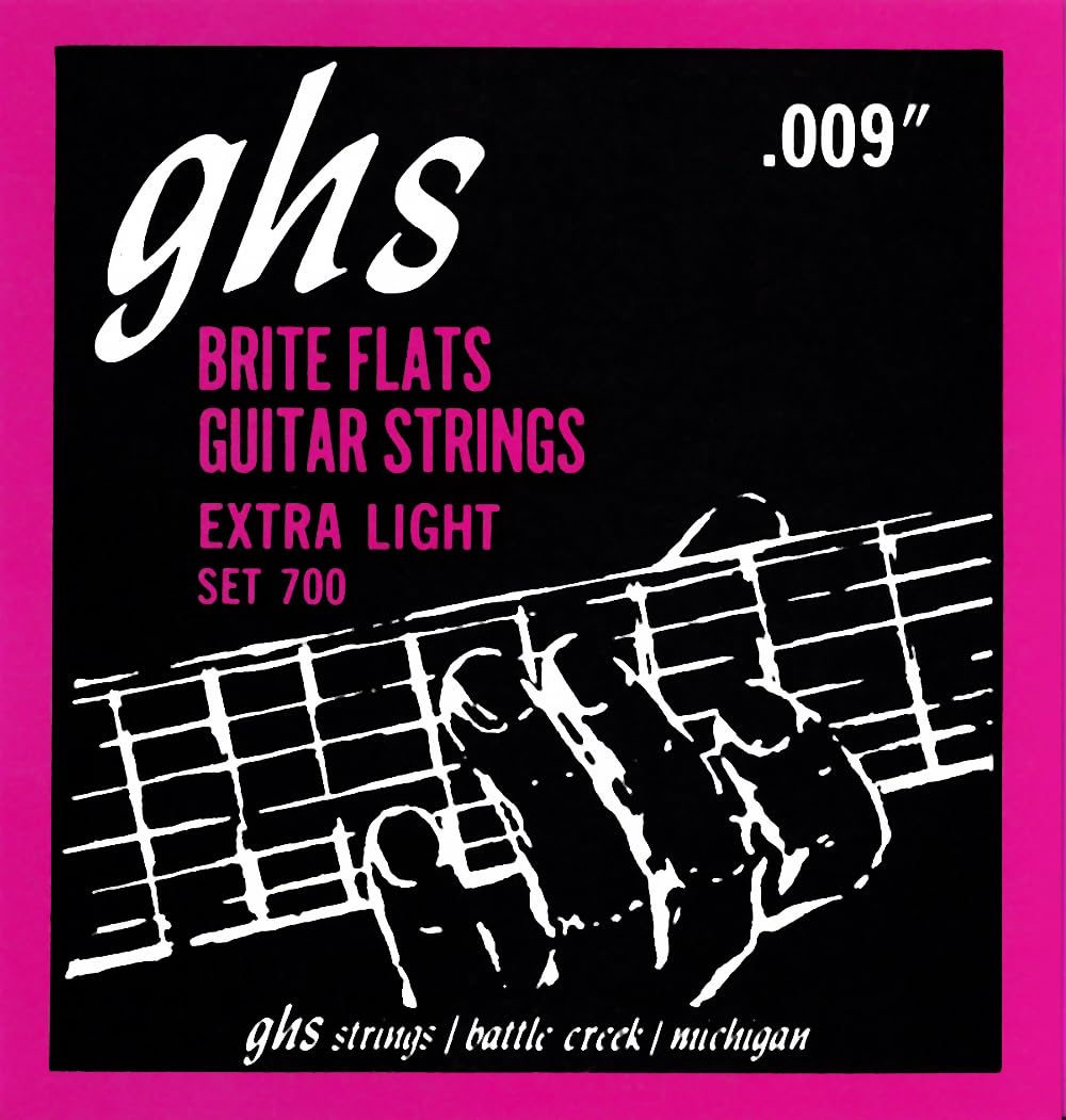 Ghs String - Brite Flats Flatwound Guitar Strings - Extra Light - (Model: 700) - 009-042