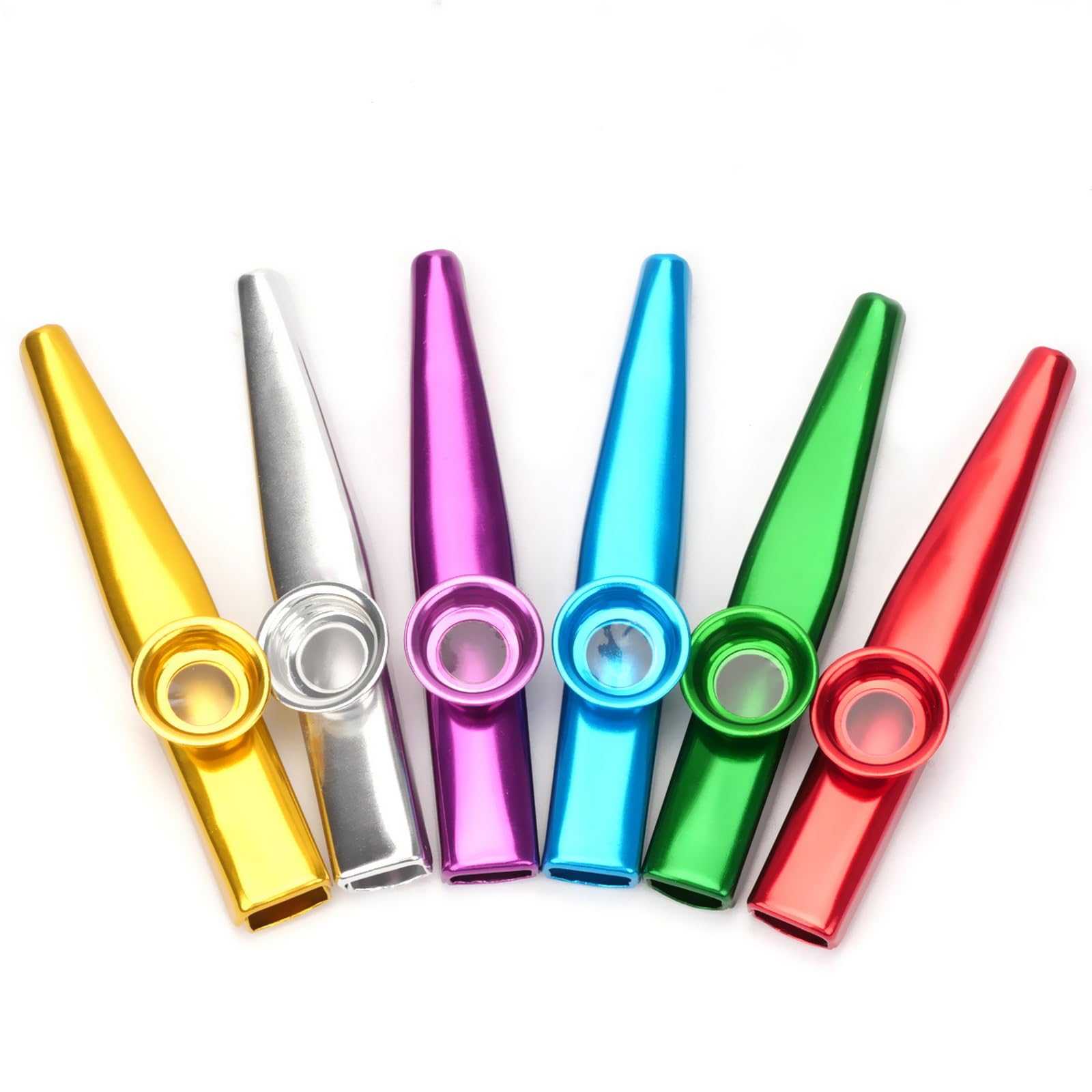 SUEIANNMN 6 Colors Kazoo Musical Instruments Aluminum Alloy Kazoo Sets with 6 Membrane Harmonica Musical Accompaniment for Guita