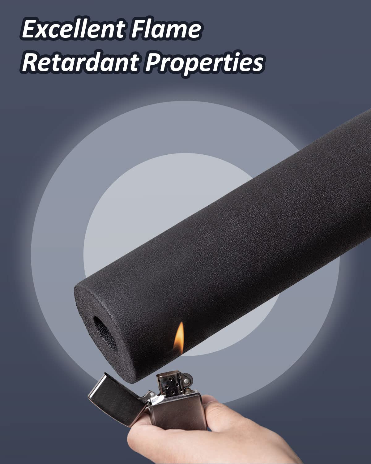 Pipe Insulation Foam Tube - 6FT 1-1/8'' Foam Tubing for AC Unit, Guitar Stands, Exercise Machine Handle and Roof Rack