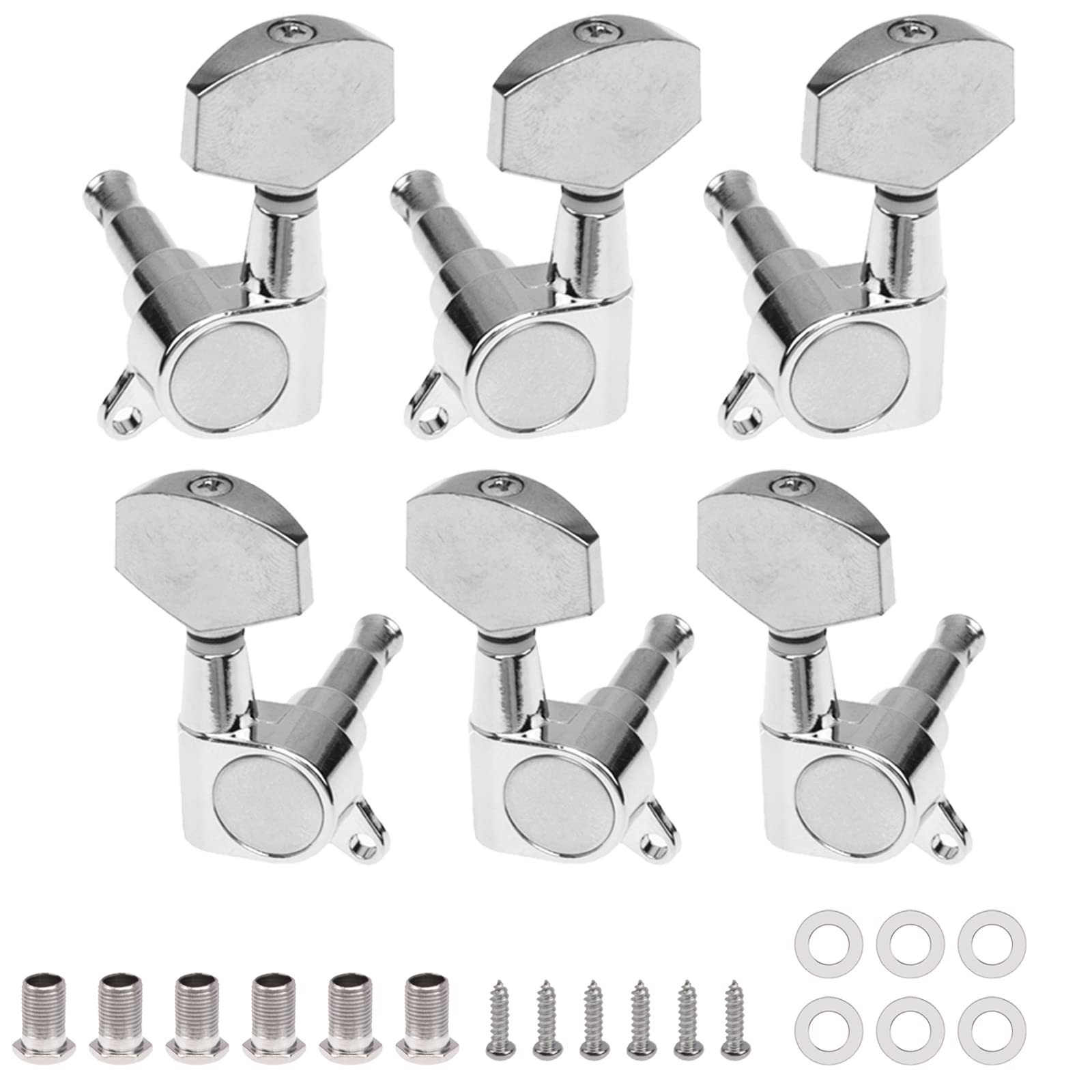 6Pcs Yootones Sealed String Tuning Pegs Keys Machines Heads Tuners 3L3R Compatible With Electric Guitar Acoustic Guitar Parts Re