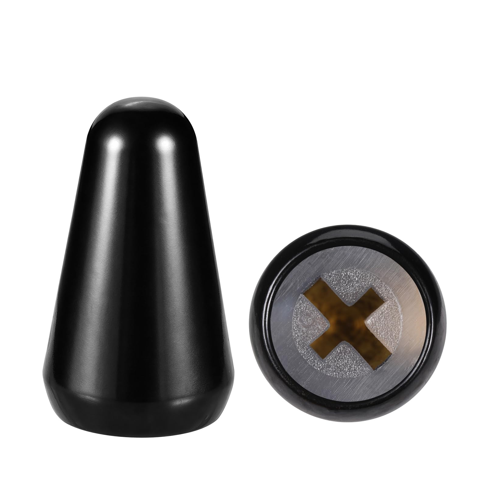 2pcs Guitar 5 Way Pickup Switch Tip Black Metal Switch Cap Knob for Strat Tele Guitar Parts(Black)