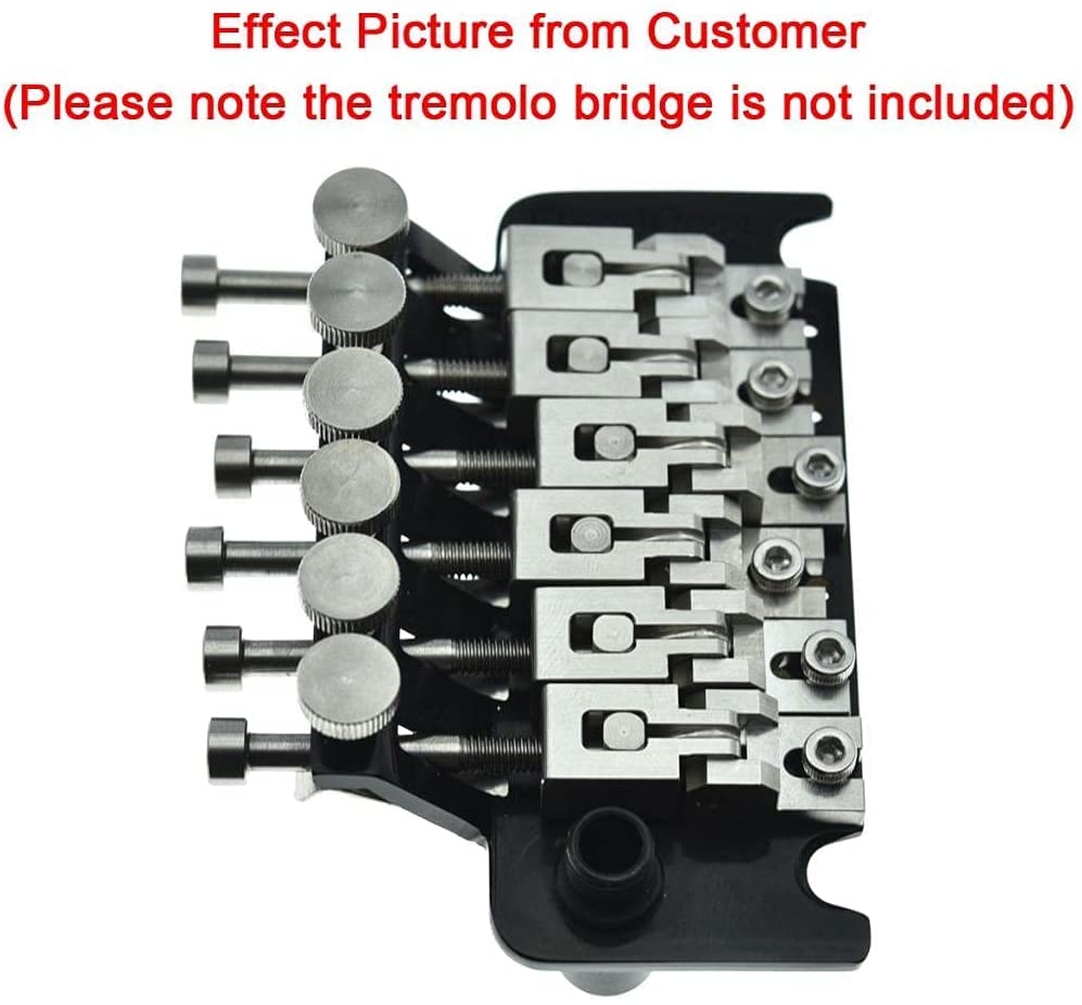KAISH Guitar Stainless Steel Double Locking Tremolo Bridge Saddles and Screws for Floyd Rose Tremolos