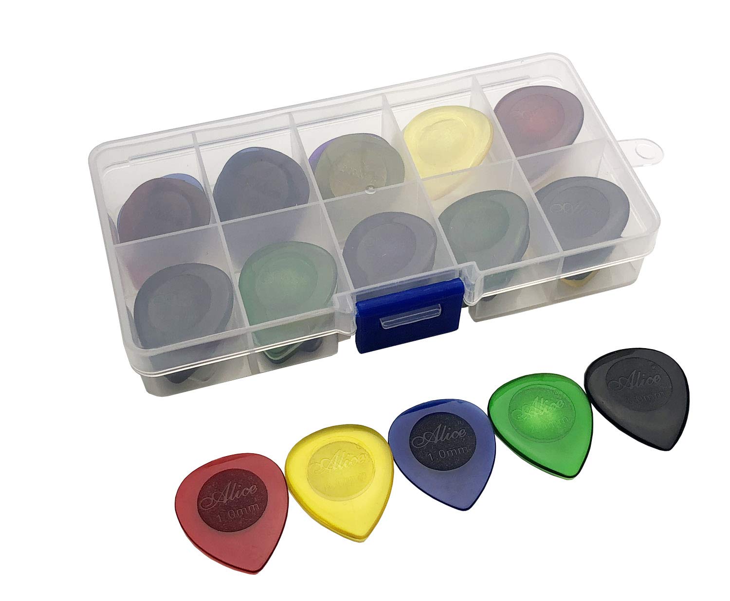 30pcs Alice Durable Clear Large Size Bass Rock Heavy Metal Guitar Picks Plectrum 1.0/2.0/3.0 mm With Pick Case Storage Box