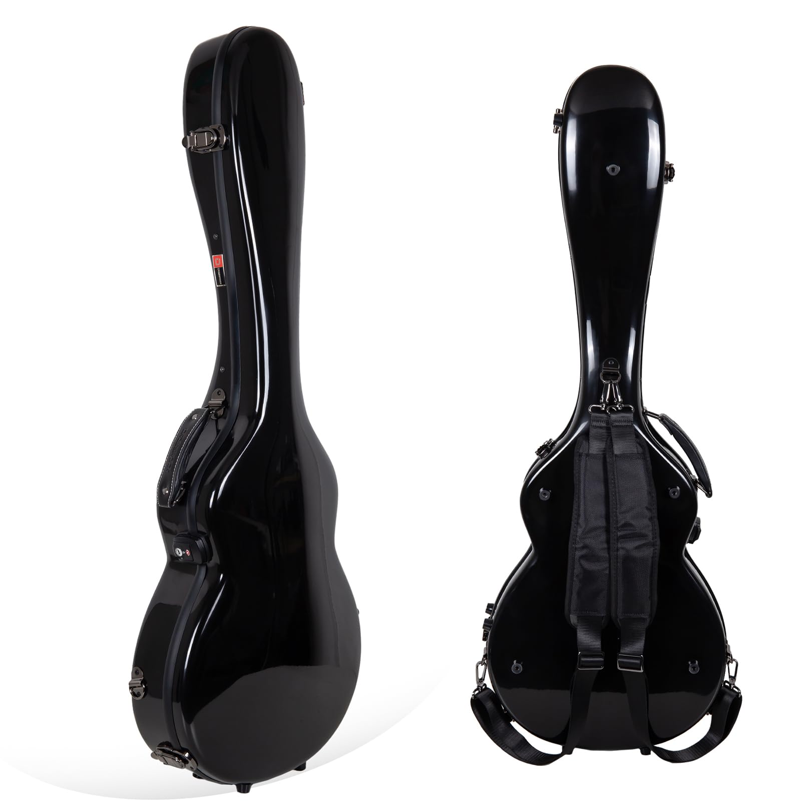 Crossrock Fiberglass Backpack Style Hardshell Black Les Paul Guitar Case