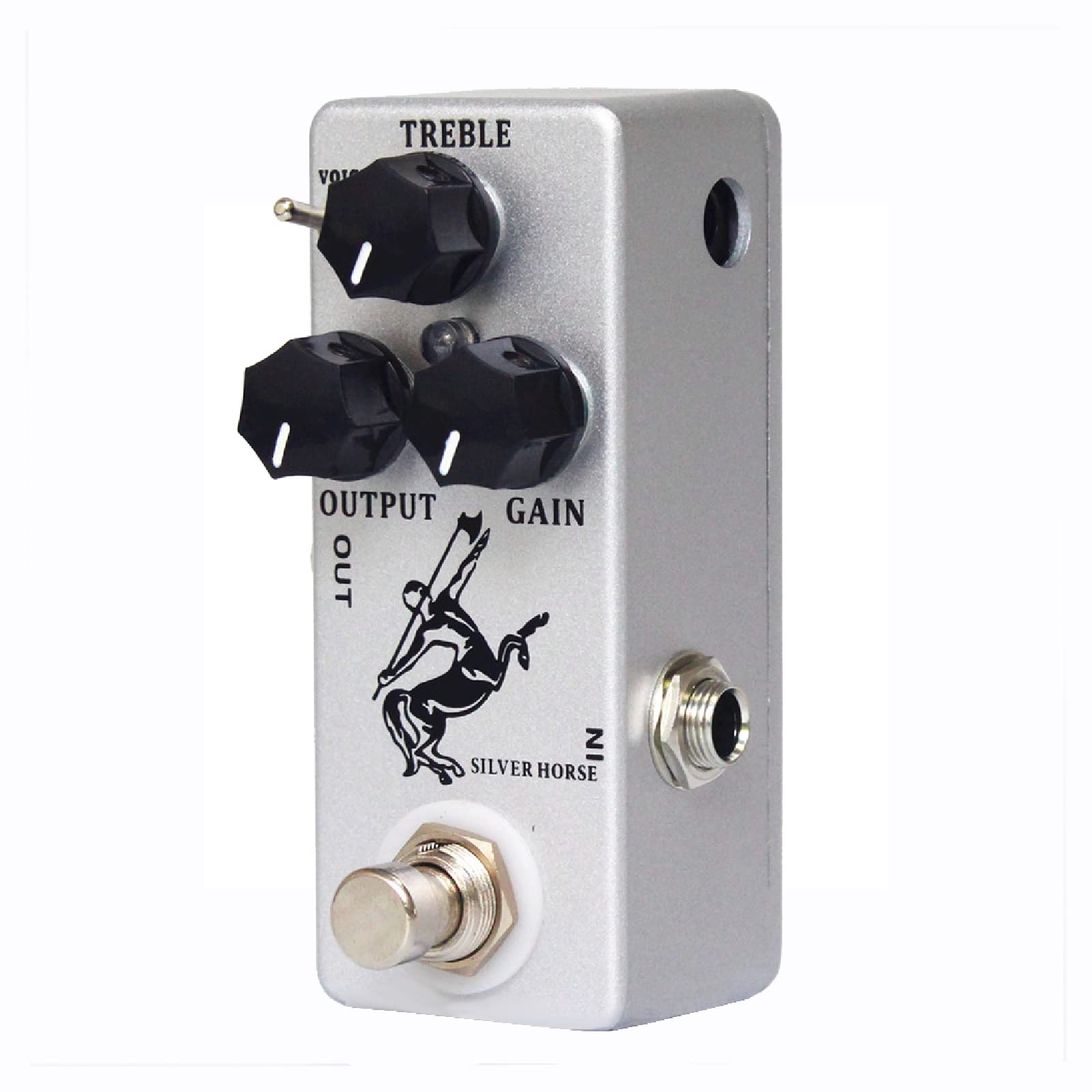 Overdrive Function Guitar Effect Pedal with True Bypass for Electric Guitar (Silver Horse)