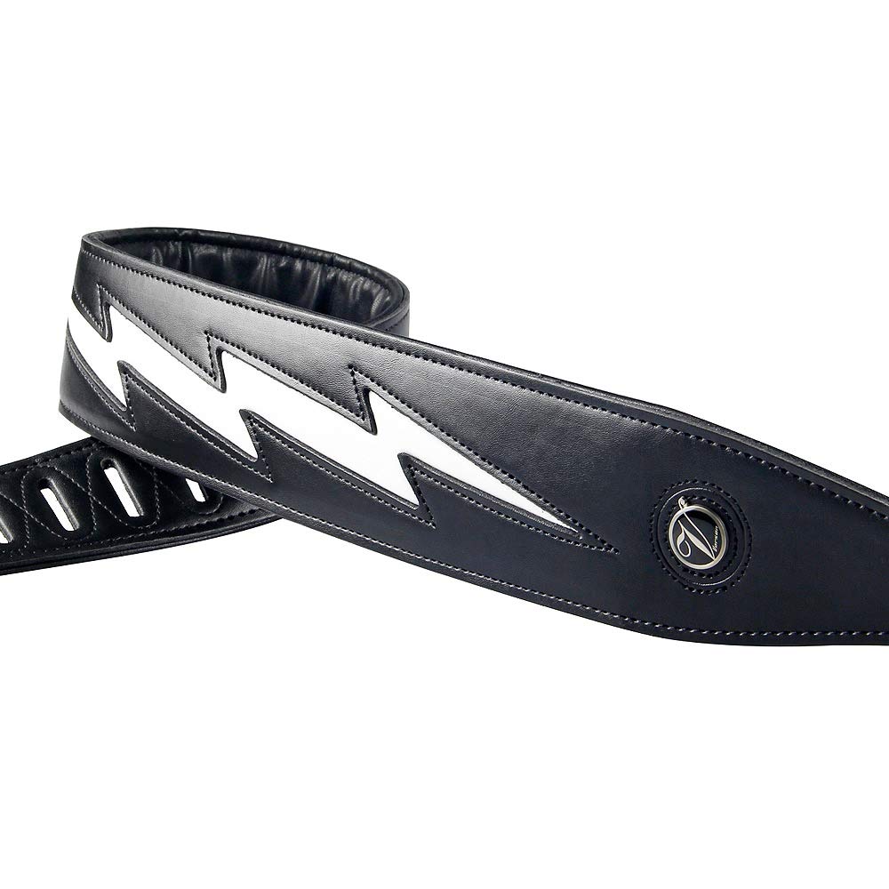 Yueko Cool Lightning Pattern Guitar Strap For Electric Guitar/Bass (Black)