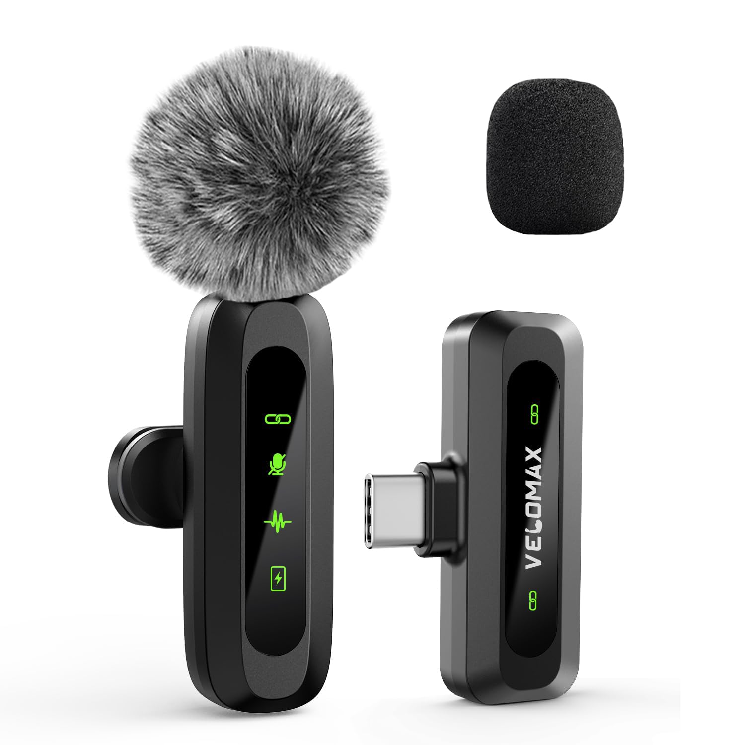VELOMAX Mic for YouTube Wireless - Ultra-Clear Noise Reduction, 30M Stable Connection, Zero Latency, Plug & Play, Perfect Wirele