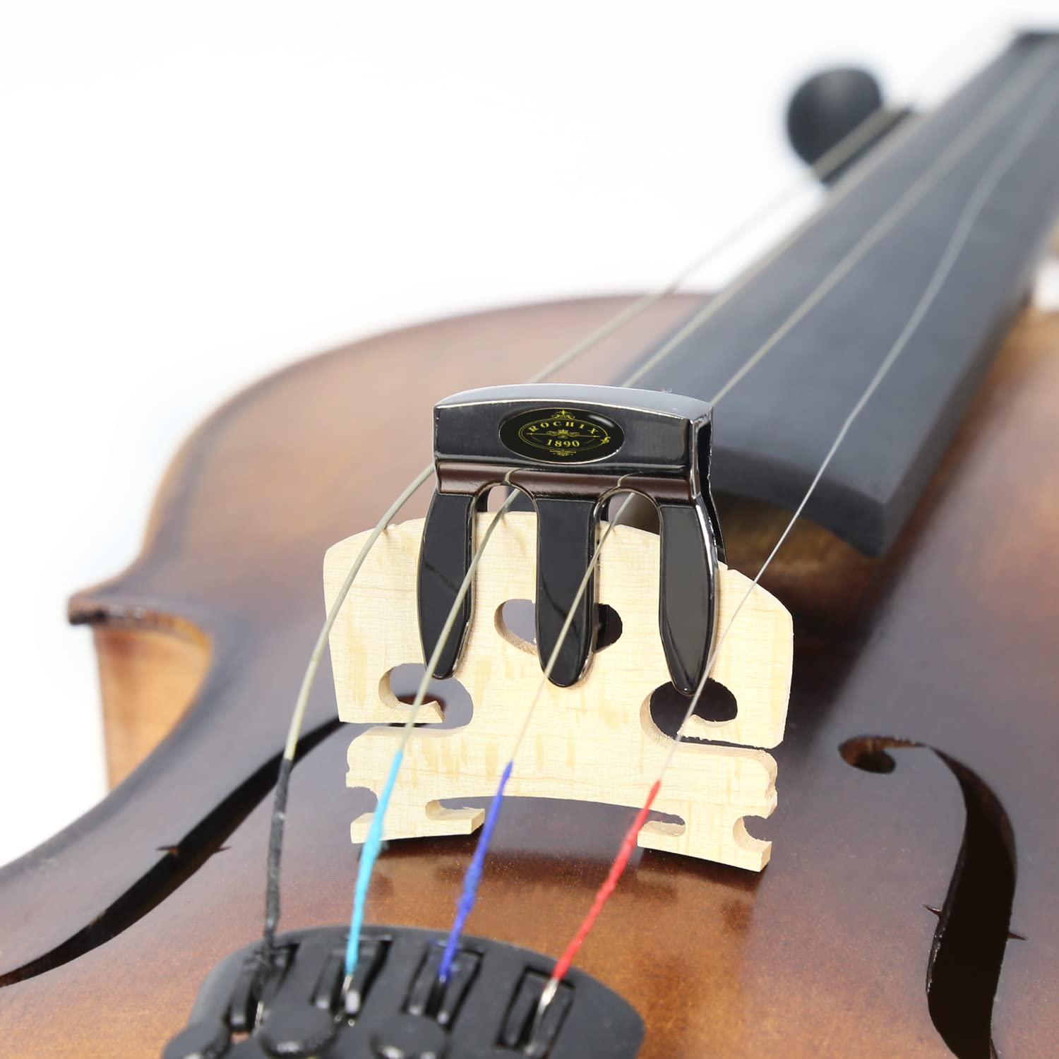 Metal Violin Mute Practice Violin Silencer for 1/2,3/4,4/4 Violin,Hydroxy Black