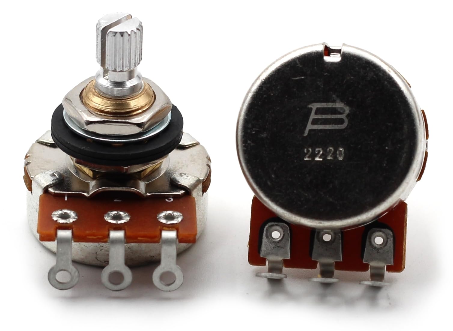 Set of Four (4X) Bourns 500K SHORT Split Shaft Audio Taper Low Friction Potentiometers