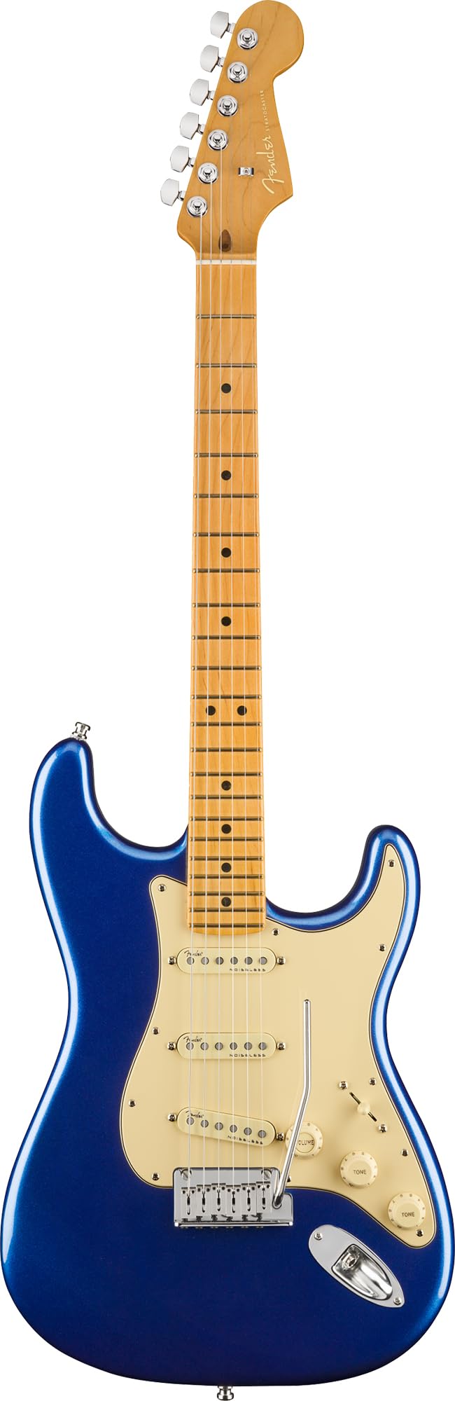 Fender American Ultra Stratocaster - Cobra Blue Bundle with Case, Hat, Strap, Cable, and Guitar Cleaning Kit