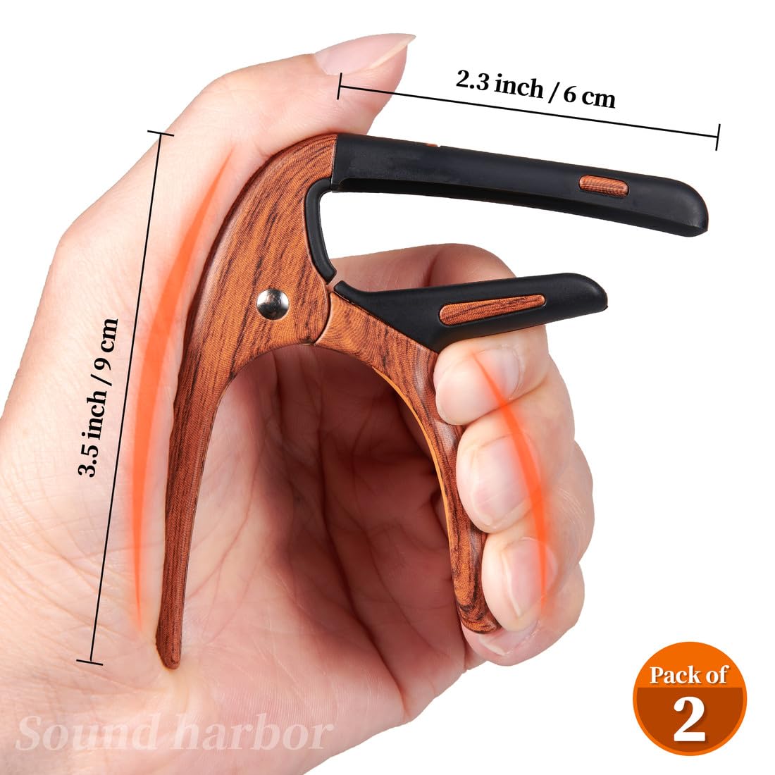 Guitar Capo for Acoustic and Electric 6 String Guitars (2 Pack Roswood Capo)