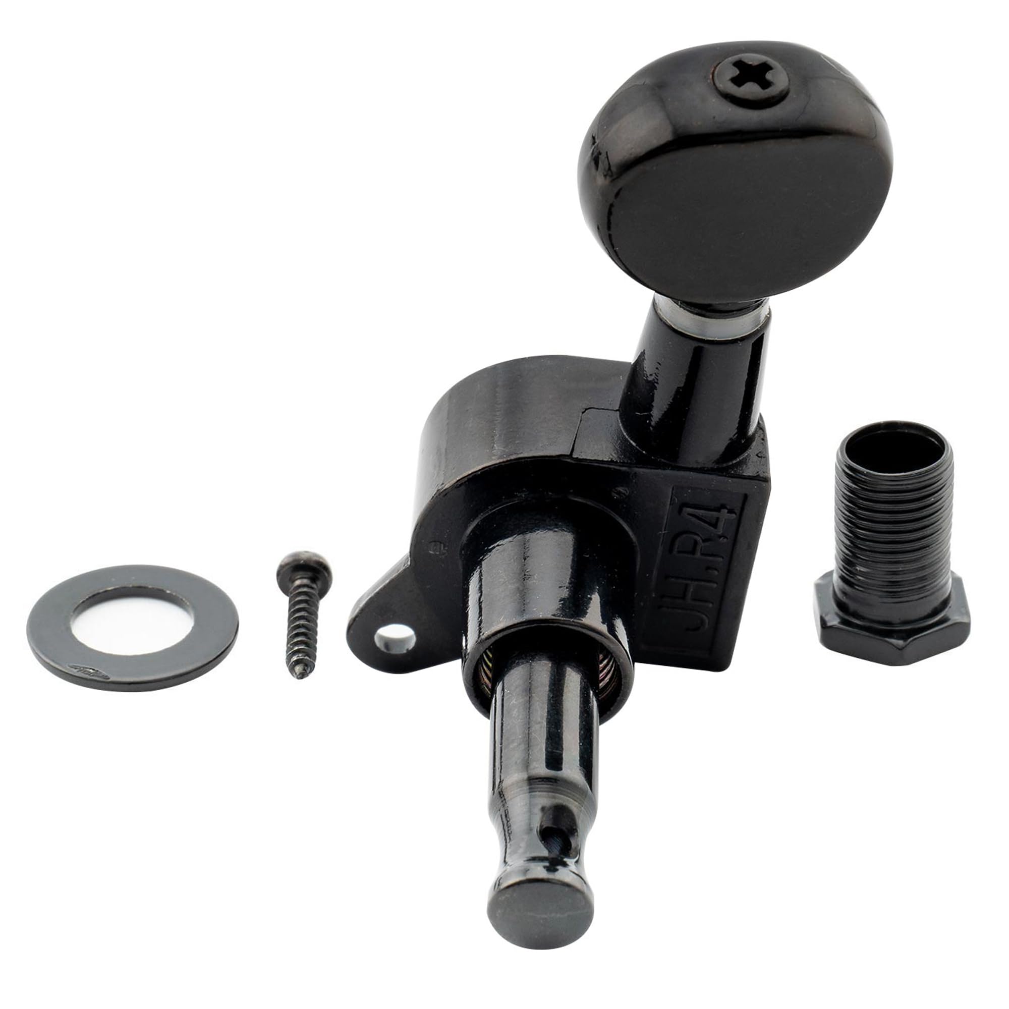 Musiclily Pro 6 Inline Sealed Guitar Tuners Tuning Pegs Keys Machine Heads Set for Fender Stratocaster Telecaster, Oval Button B