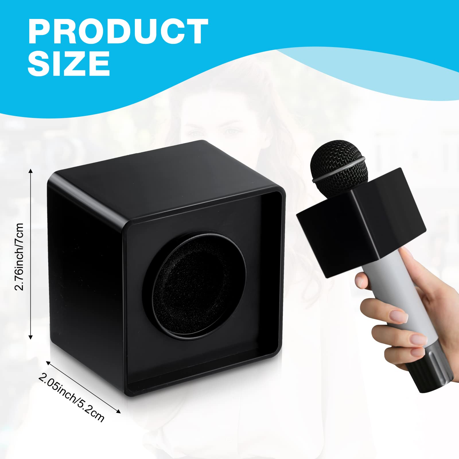 10 Pcs Microphone Flag Station Portable Square Cube ABS Foam Mic Flag Logo Studio Equipment Microphone Accessories for Reporter