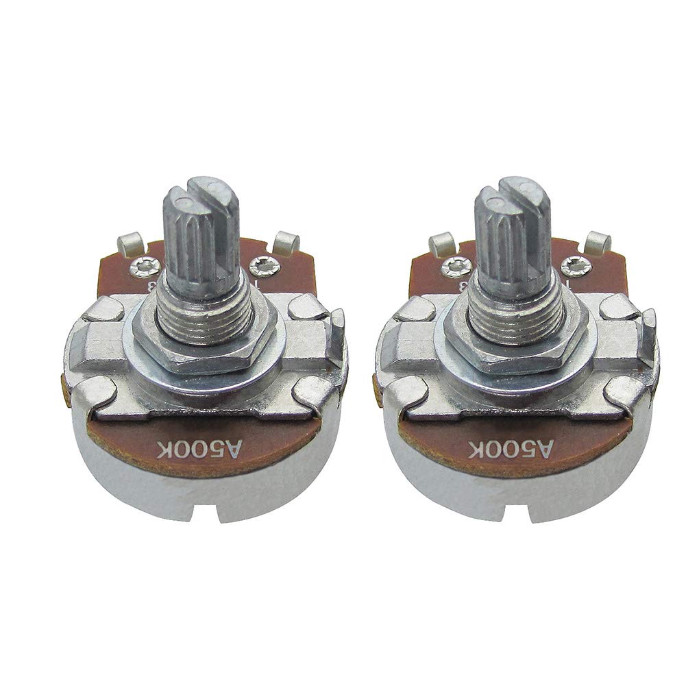 Fleor 4Pcs Full Size 15Mm Shaft Guitar Volume Pot A500K Audio Taper Potentiometer With Bayonet