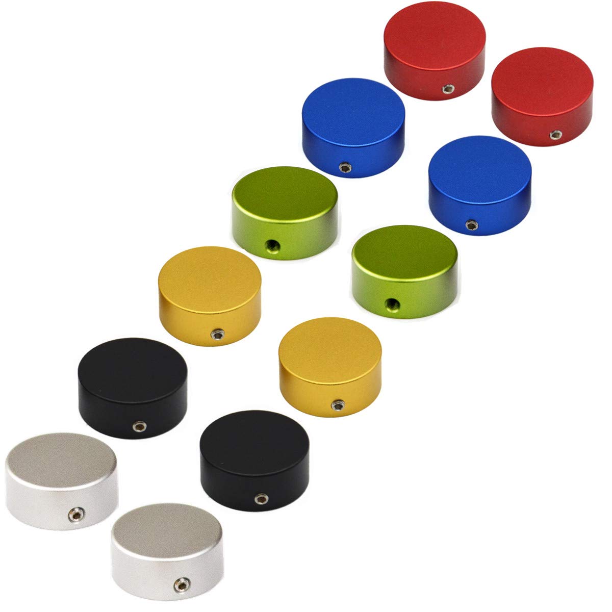 Solutek Metal Buttons Pedal Footswitch Topper With 3 Screws And Rubber Insert Fit Tightly On Common 3/8''10Mm Pedal Foot Switche