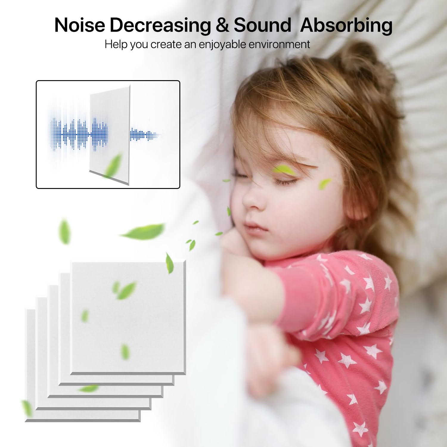 Soundproof Wall Panels, Kuchoow Acoustic Panels Self-Adhesive, 12 Pack Acoustic Wall Panels High Density, Sound Proof Panels for