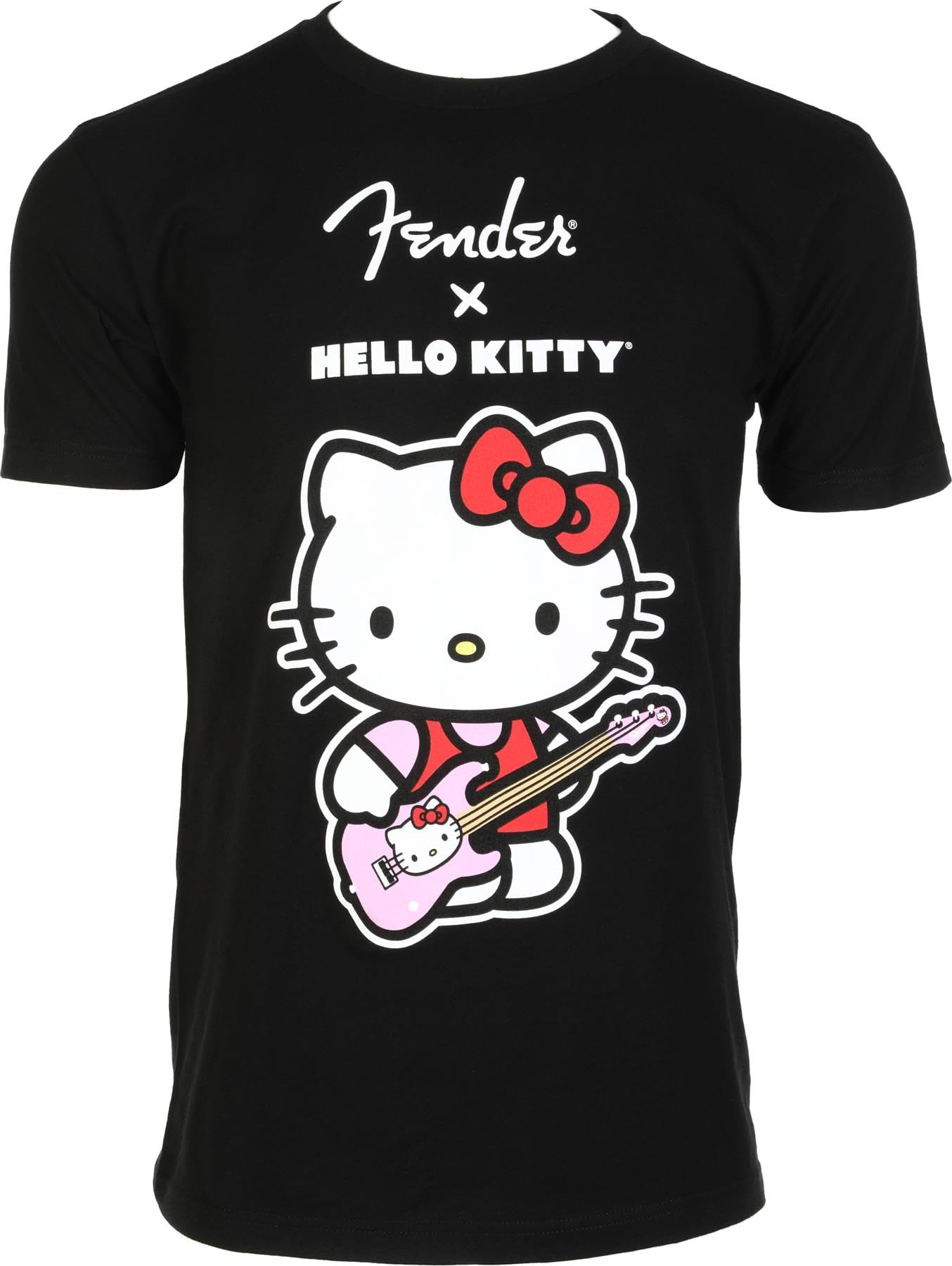 Fender Hello Kitty Front Logo T-Shirt, Black, S