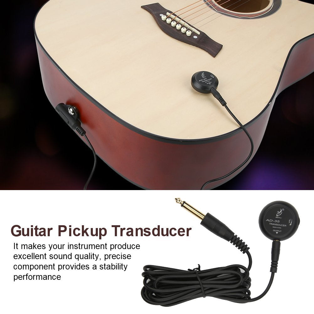 Mini Piezo Pickup, Contact Microphone Transducer for Acoustic Guitar Violin Ukelele