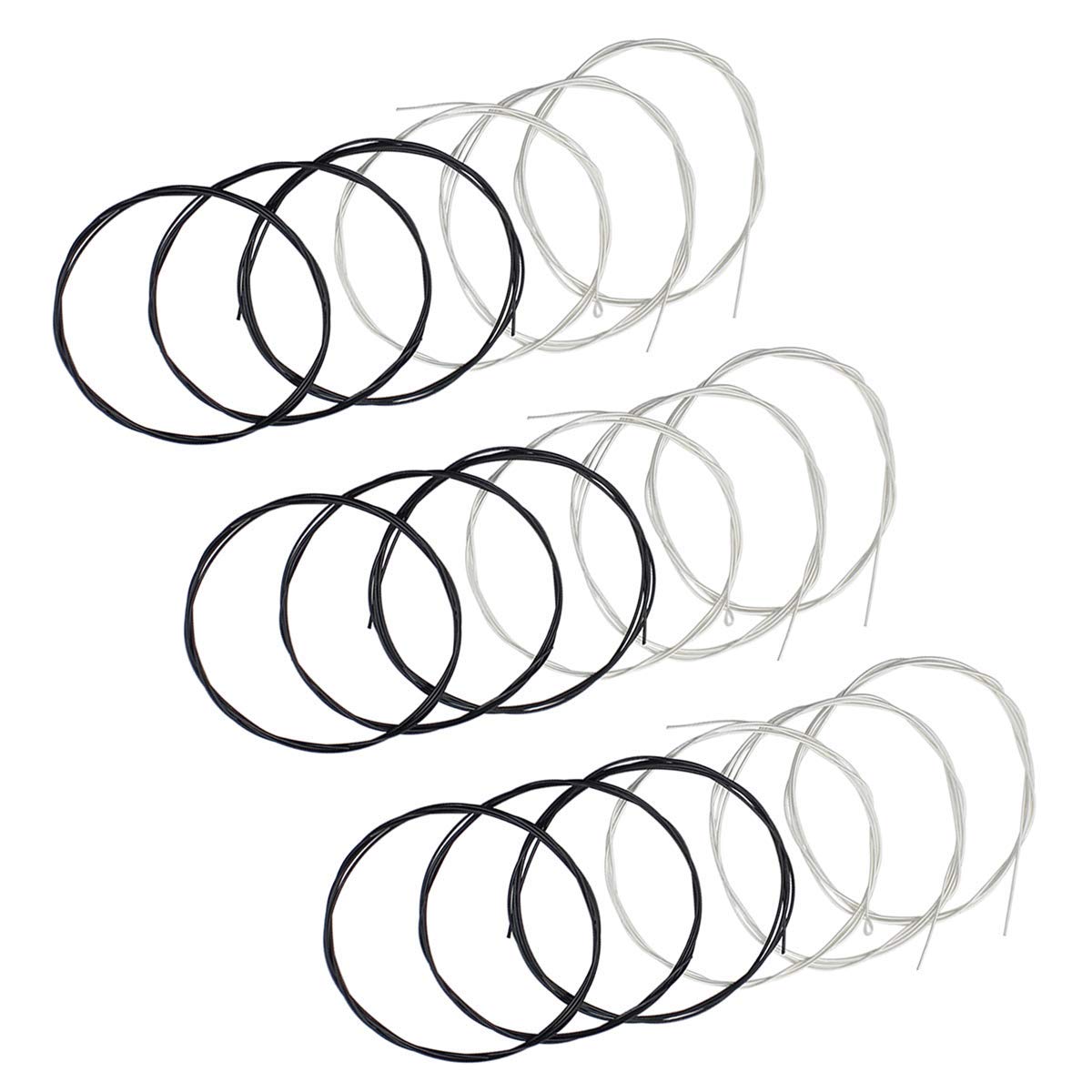 Jysun Classical Guitar Strings 3 Full Sets With Black Nylon For E-1St B-2Nd G-3Rd And Nylon Core Silver-Plated Copper Wound For