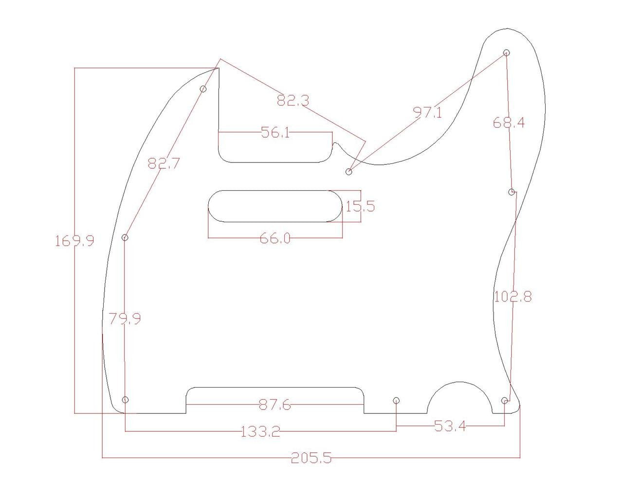 Telecaster Letters KAISH Tele Style Pickguard for Fender Telecaster Blue Shell 8 Hole ...