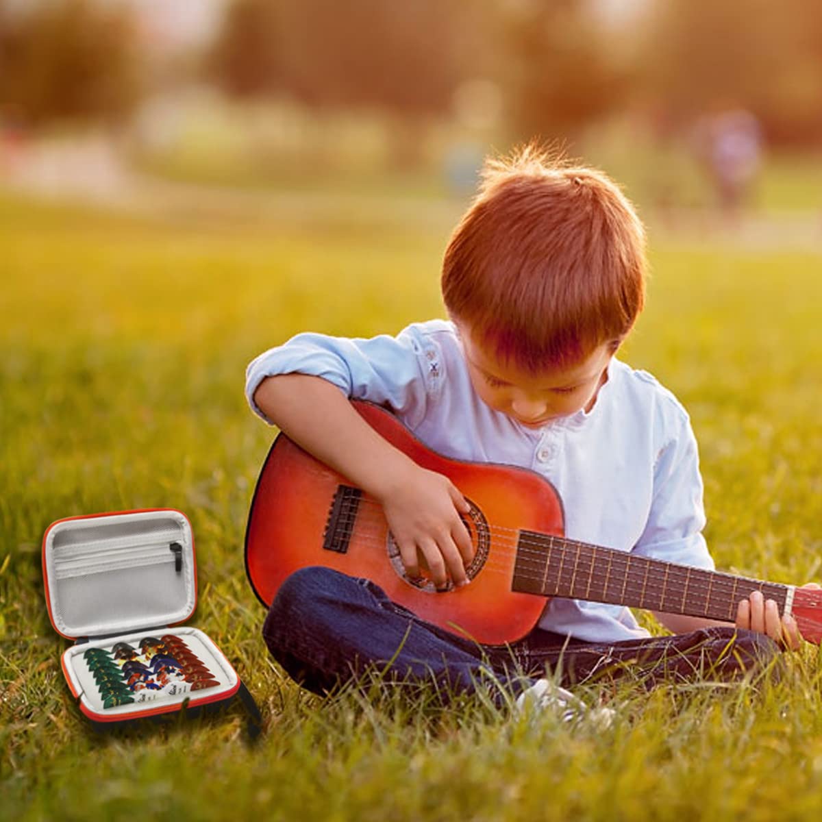 COOZOOM Guitar Pick Holder Case Compatible for Fender, ChromaCast, D'Addario, JIM DUNLOP, Bolopick, UNLP MUSICAL INSTRUMENT Guit