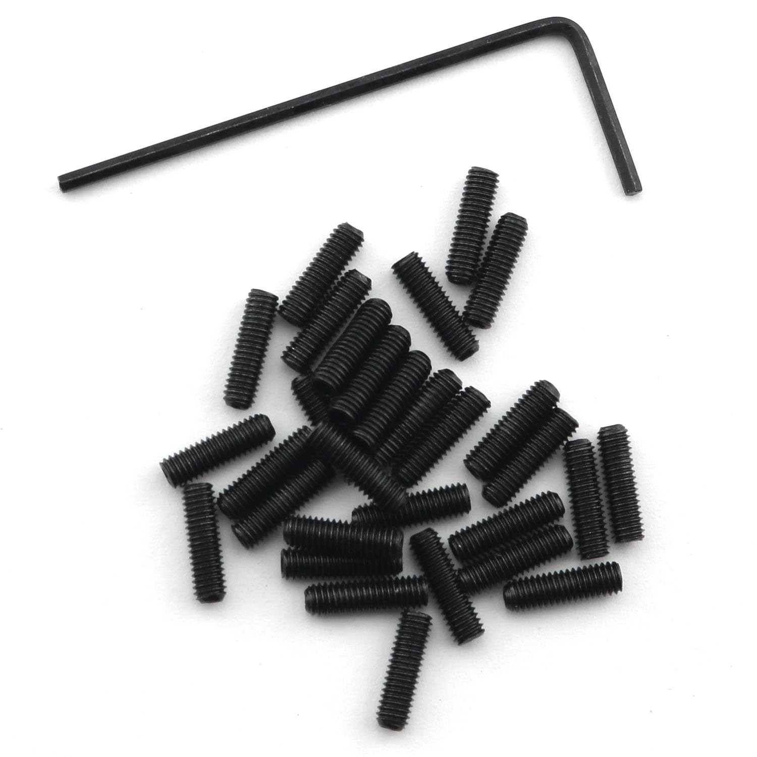 Dgbrsm 30Pcs M3X10 Metric Black Guitar Bridge Saddle Height Adjustment Screws Stainless Steel Guitar Bridge Saddle Height Adjust