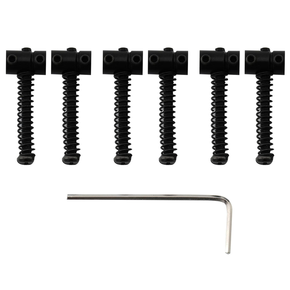 Musiclily Pro 10.8Mm Small Barrel Steel Saddles Round Bridge Saddles For Fender Squier Telecaster Tele Style Electric Guitar, Bl