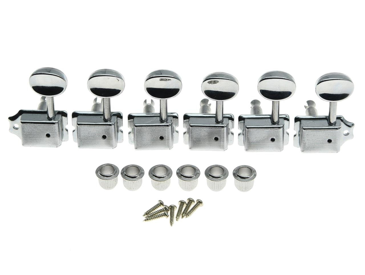 Dopro Chrome Lefty Split Shaft Vintage Guitar Tuning Keys Pegs Left Handed Machine Heads For Strat Tele