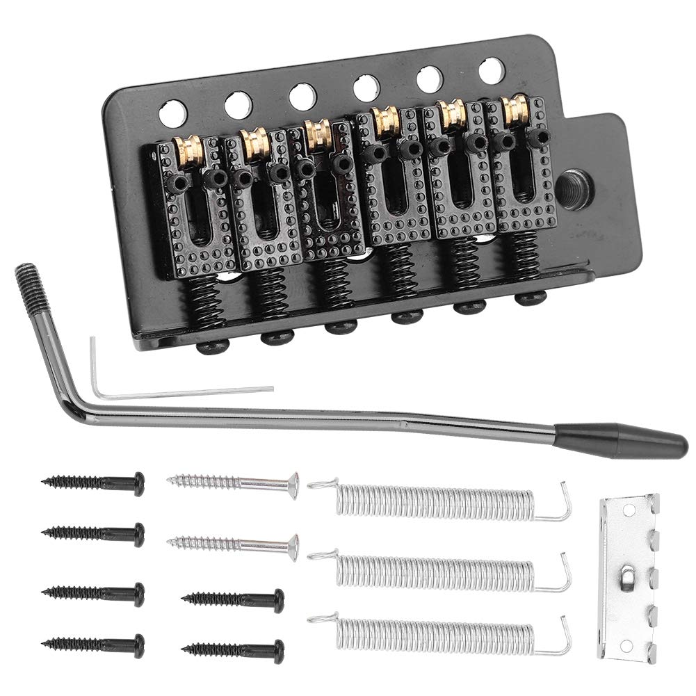 Guitar Tremolo Bridge,Tremolo System with Roller Single Locking Vibrato Bridge Tailpiece for ST Guitar Replacement. (black) Guit