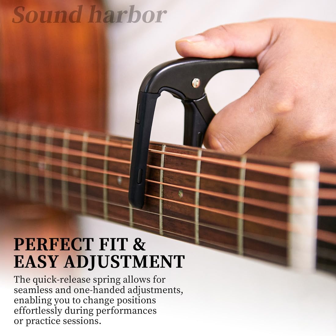 Guitar Capo for Acoustic and Electric Guitars with 4 Picks for Free,Black