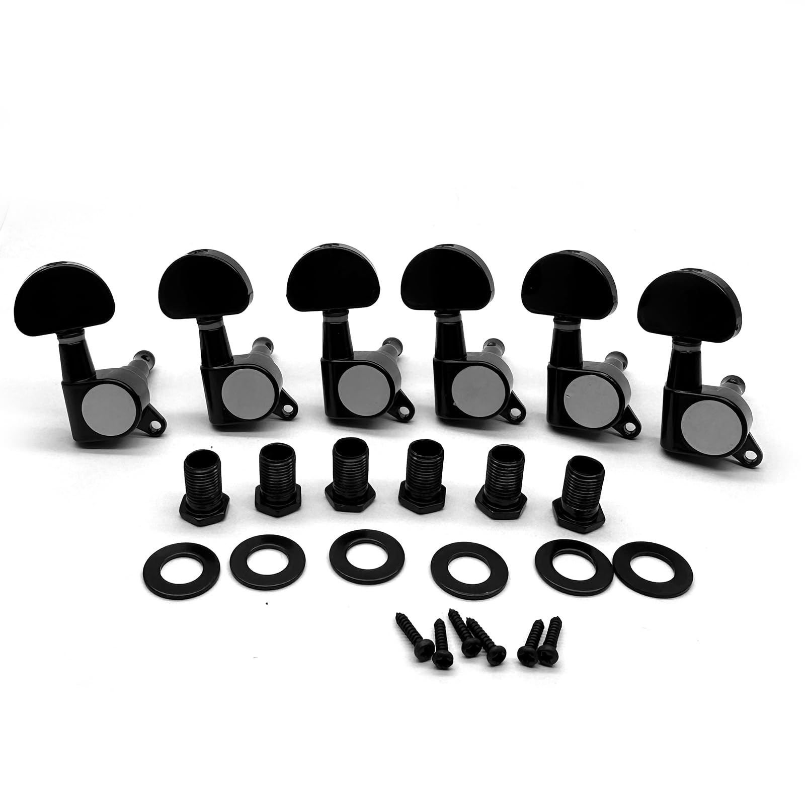Harpfeas 6 Pieces 6R Guitar Tuner Pegs,Big Semicircle Sealed Guitar Tuning Pegs Tuners Machine Heads,For Acoustic Or Electric Gu