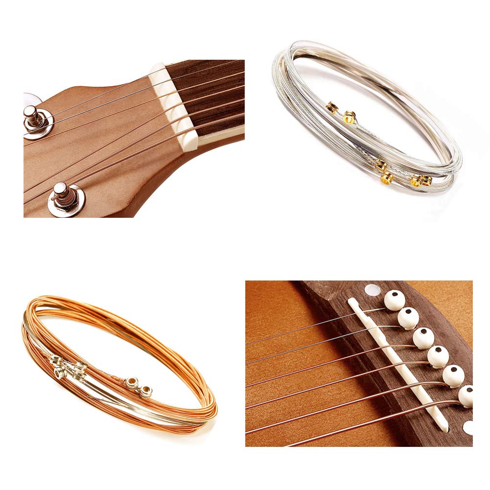5pcs Acoustic Guitar B Strings Well Balanced Light Tension Resistant Rust Prevent Brass Acoustic Tone B 2nd (B-2nd)