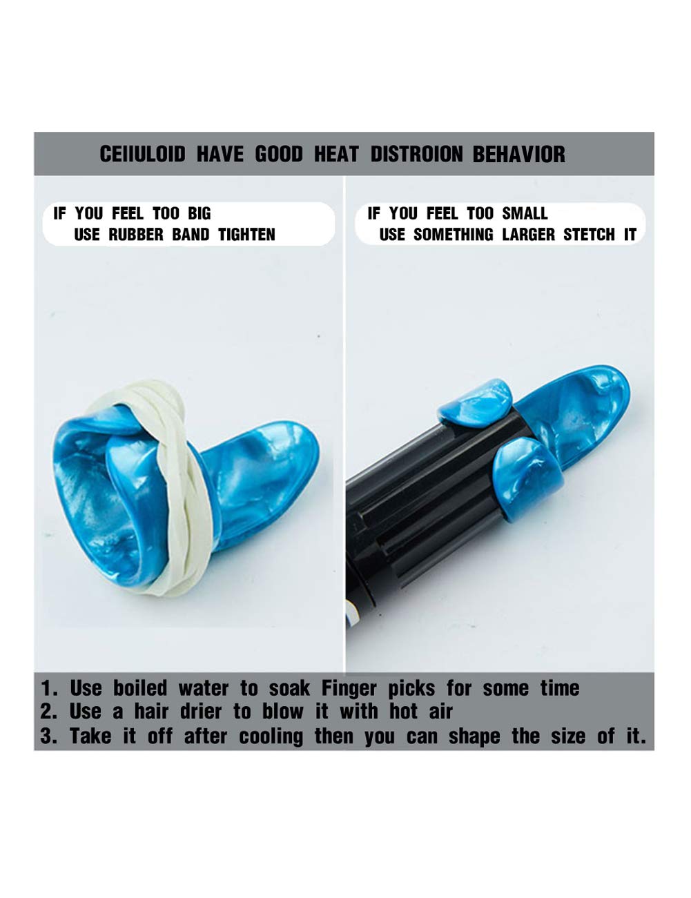 Thumb Finger Picks Plectrum With Plastic Picks Case, SUNLP Stainless Steel Metal Celluloid Guitar thumb finger picks and Free 8p