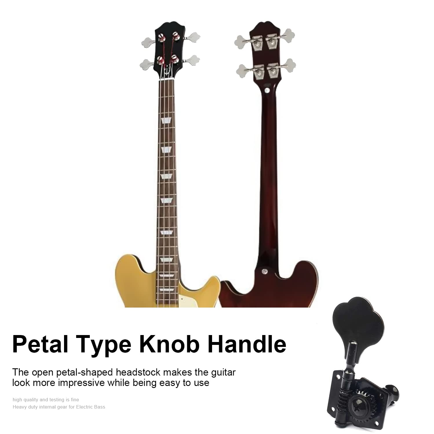 MAXCHEER Guitar Bass Tuners Bass Guitar Tuning Keys,Ratio Headstock Sealed Machine Head Replacement for Electric Jazz Bass or Pr