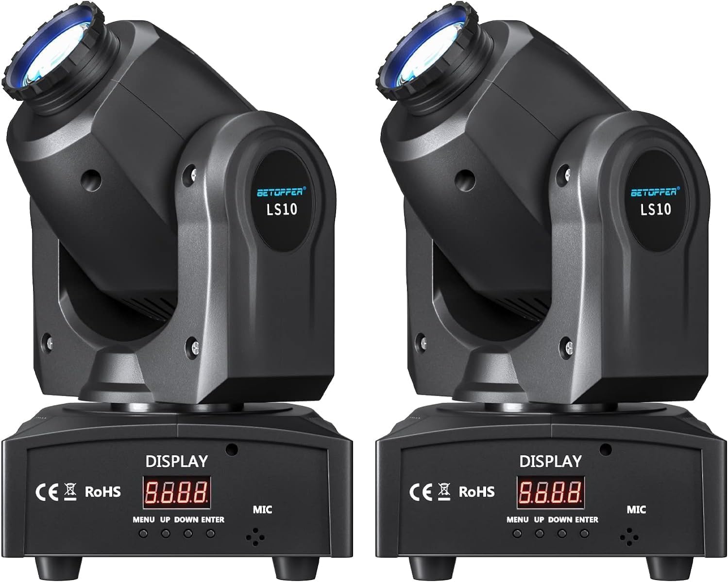 BETOPPER 30W Moving Head Light Stage Lighting 8 GOBO 8 Colors 9/11 Channel DMX-512 with Sound Activated for DJ Party Bar Club St