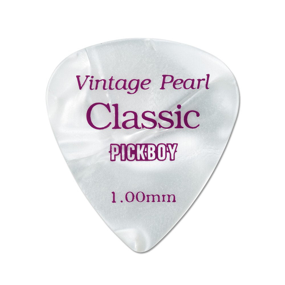 Pickboy Vintage Pick, Pearl, Cellulose, 1.00Mm, 10 Picks