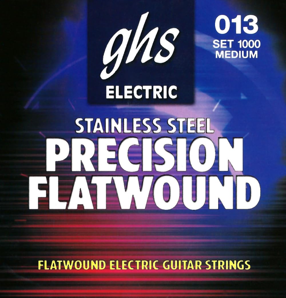 GHS Strings - Precision Flatwound Guitar Strings - (Model 1000) - Medium Gauge (13-54)