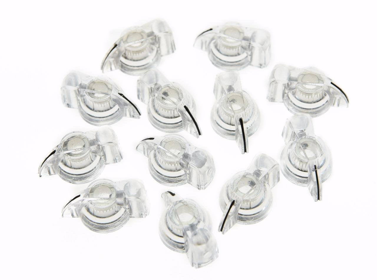Dopro Pack of 12 Flat Top Guitar Chicken Head Knob AMP Effect pointer Knob Clear