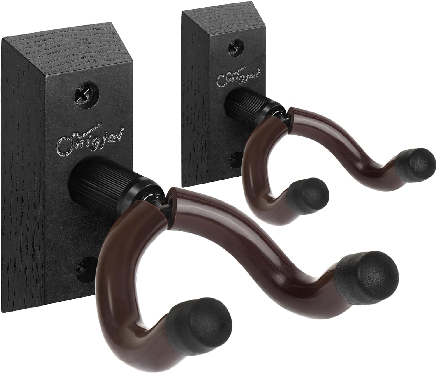 Snigjat Guitar Wall Hanger, 2 Pack Guitar Wall Mount, Guitar Hanger Wall Hook Holder Stand, Hardwood Guitar Wall Mount Hangers F