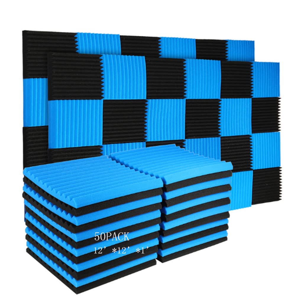 50 Pack Acoustic Panels Soundproof Studio Foam For Walls Sound Absorbing Panels Sound Insulation Panels Wedge For Home Studio Ce