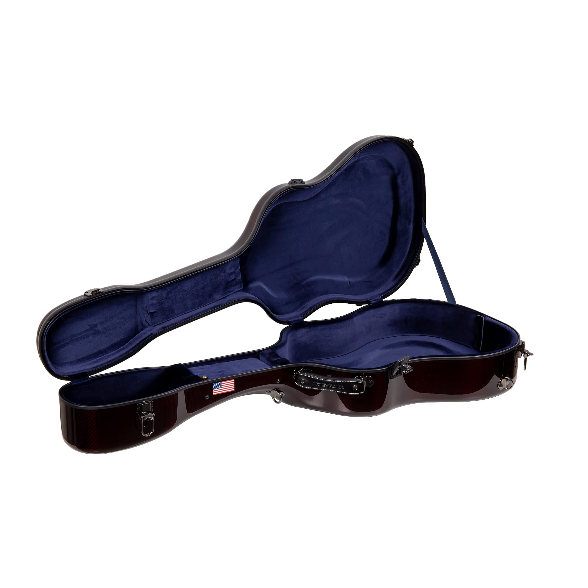 Crossrock Air Carbon series Dreadnought Acoustic Guitar case, 100% carbon fiber Flight Case with protective cover, American Flag