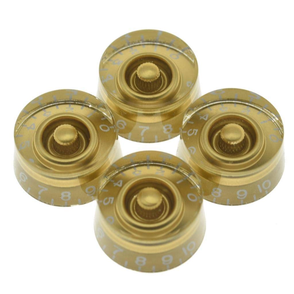 Dopro 4Pcs Usa(Imperial) Lp Guitar Speed Dial Knobs 24 Fine Splines Control Knobs For Usa Les Paul/Cts Pots Gold