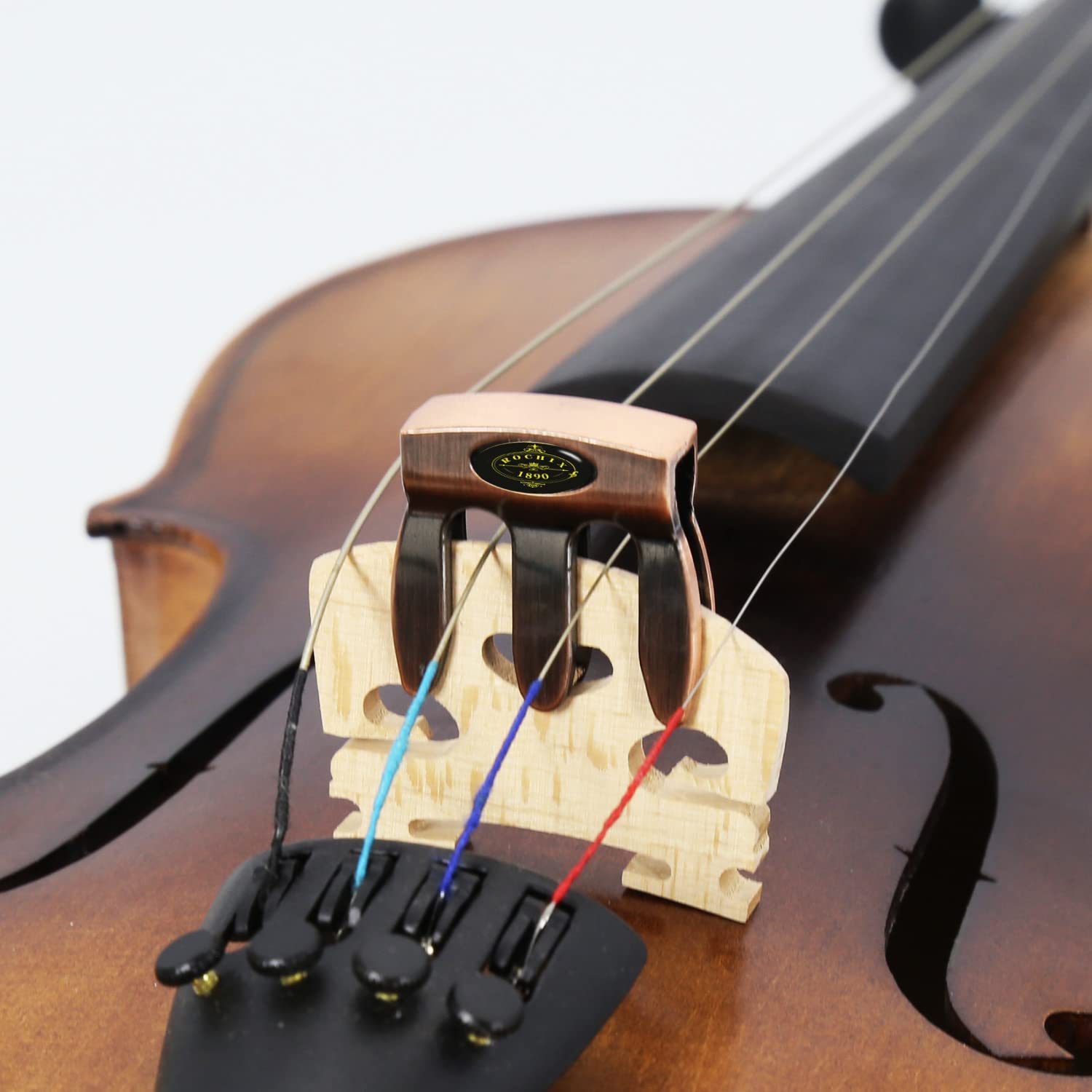 Metal Violin Mute Practice Violin Silencer for 1/2,3/4,4/4 Violin,Red Copper
