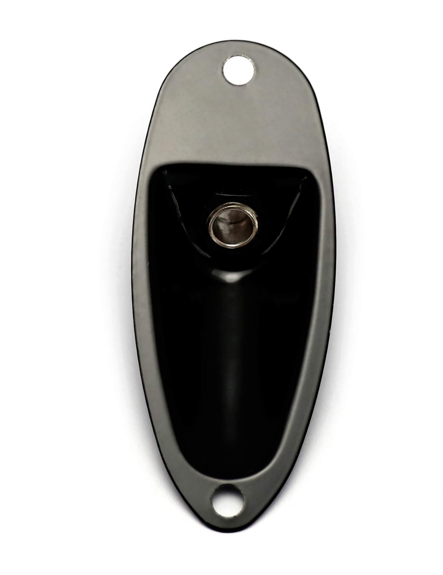 Metallor Output Input Jack Plate Socket with Screws Boat Style for Strat Style Electric Guitar Parts Replacement Black.