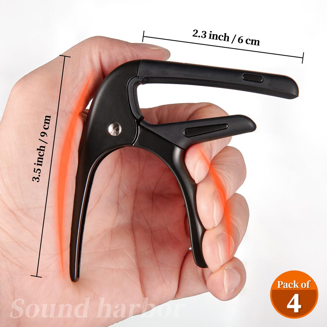 Guitar Capo for Acoustic and Electric 6 String Guitars (4 Pack Black Capo)