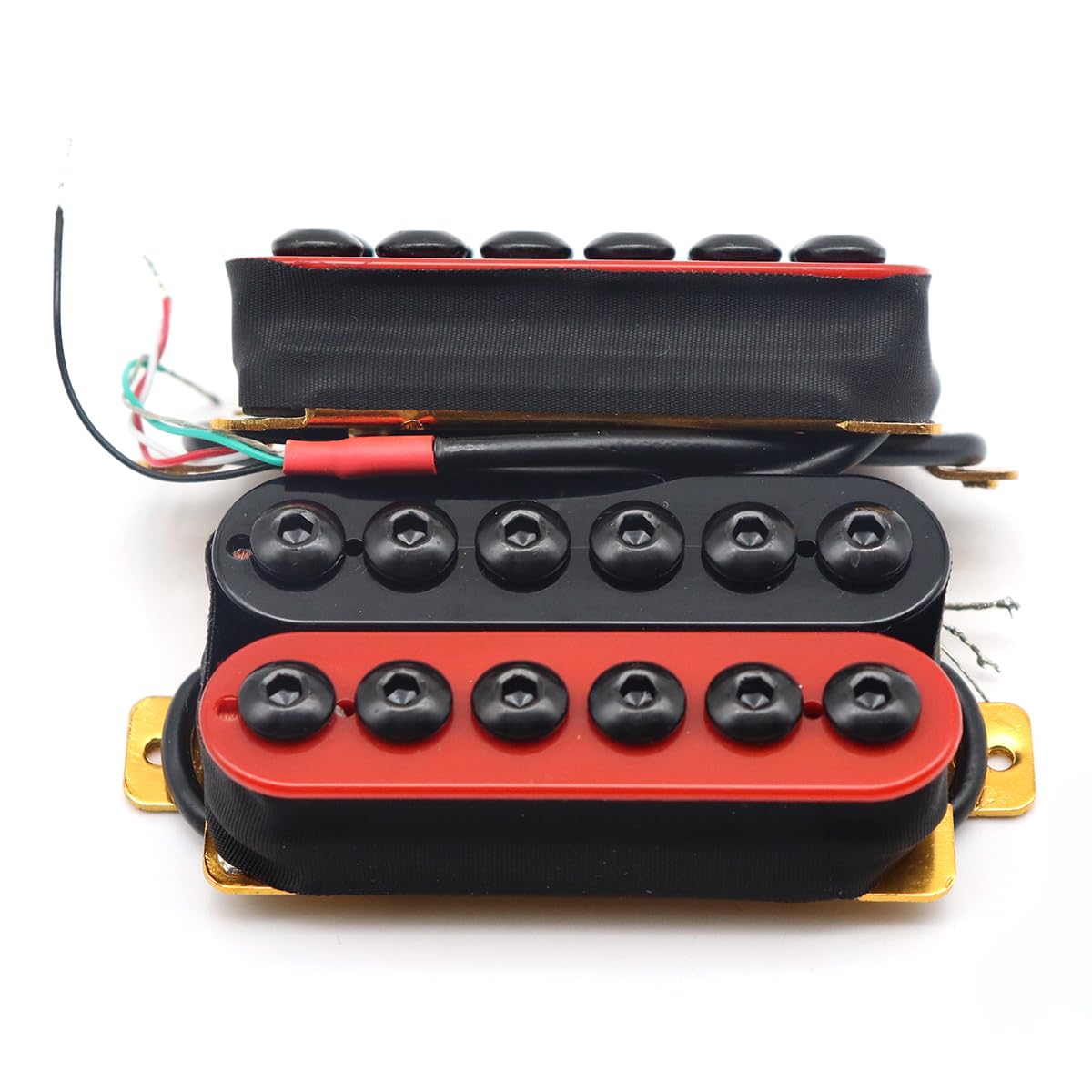 High Output Invader style Guitar Humbucker Pickups Ceramic Magnet Neck and Bridge Pickups For Electric Guitar Parts (Red-Black)
