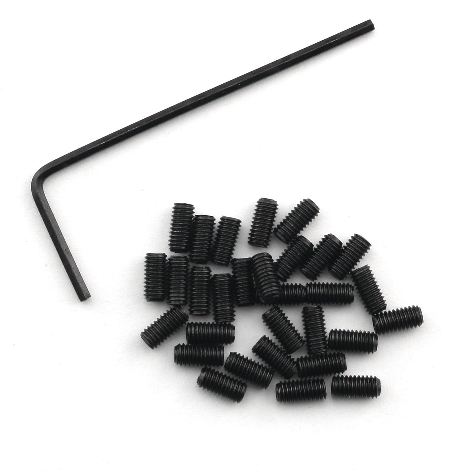 Dgbrsm 30Pcs M3X6 Metric Black Guitar Bridge Saddle Height Adjustment Screws Stainless Steel Guitar Bridge Saddle Height Adjustm